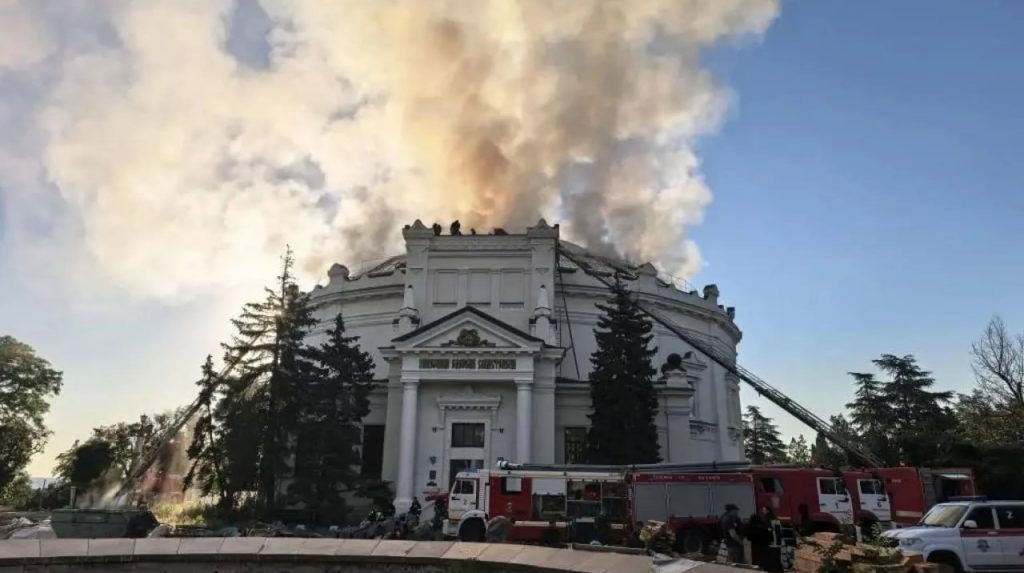 У Криму під час атаки дронів загорівся музей-панорама "Оборона Севастополя"