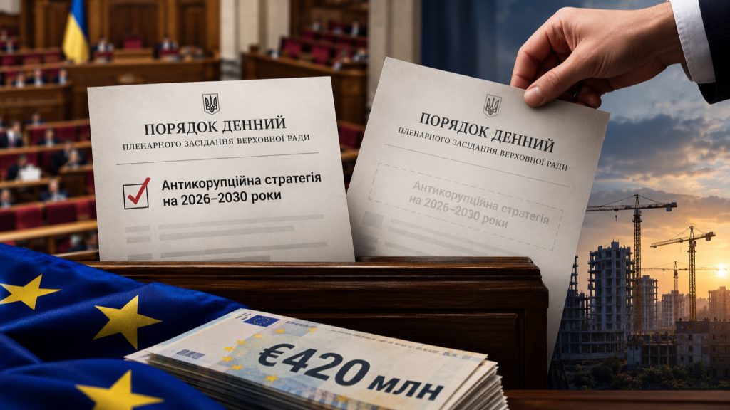 €420 мільйонів на кону: чому Антикорупційна стратегія зникає з графіка голосувань Ради і як це пов’язано з майбутнім відновлення України